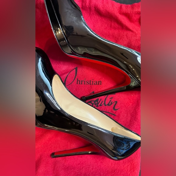 Christian Louboutin Black Patent Leather Simple Pump 120 size 38.5 - Picture 6 of 14